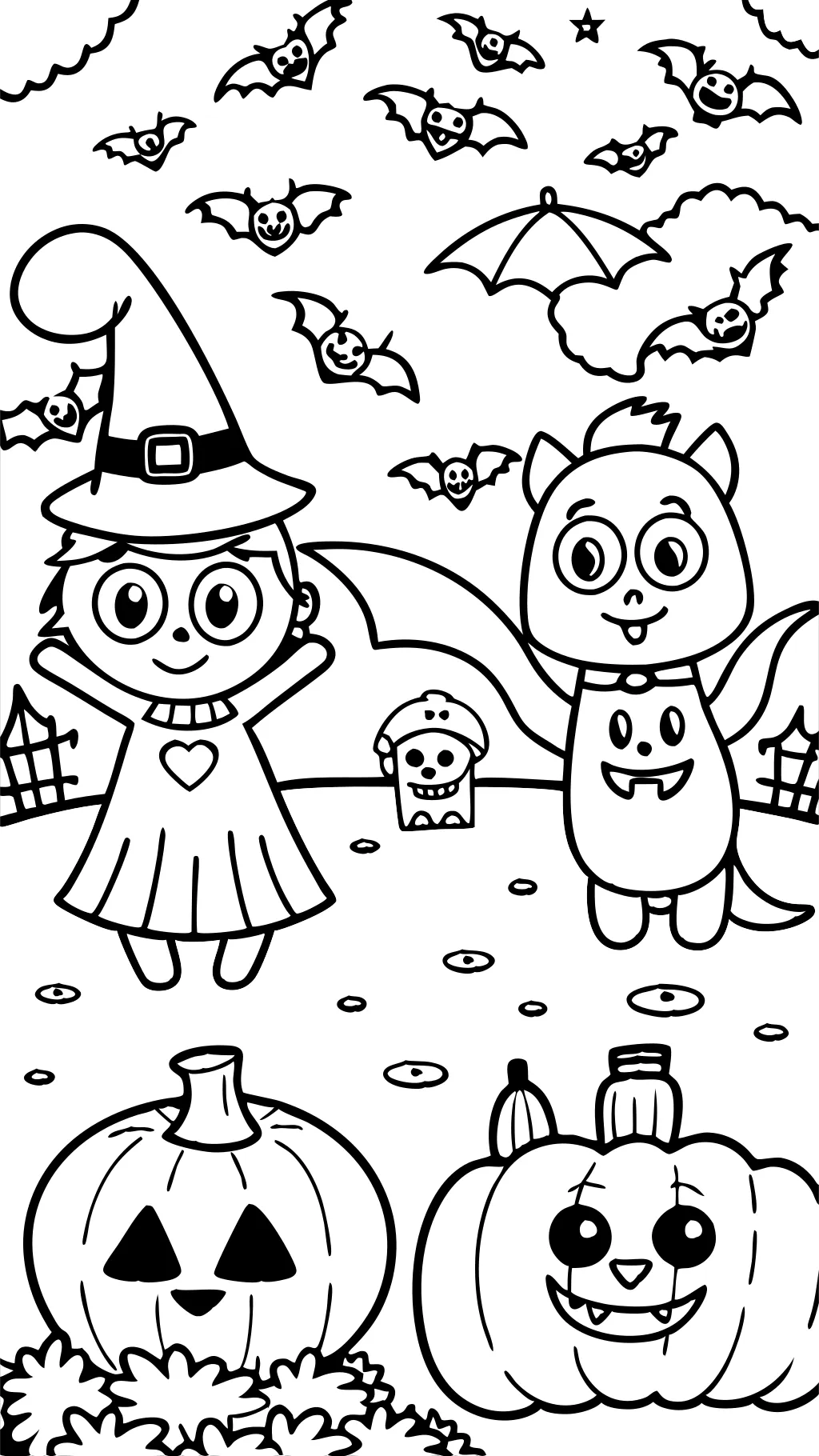 bluey halloween coloring page